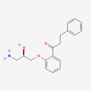 molecular formula C18H21NO3 B12724124 N-Depropylpropafenone, (R)- CAS No. 138584-25-5