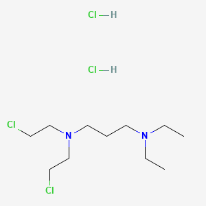 molecular formula C11H26Cl4N2 B12724143 1,3-Propanediamine, N,N-bis(2-chloroethyl)-N',N'-diethyl-, dihydrochloride CAS No. 92846-45-2