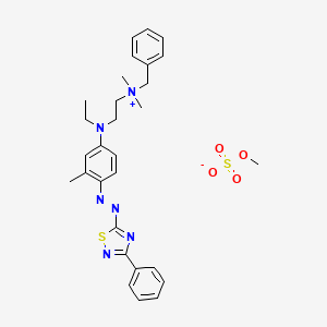 molecular formula C29H36N6O4S2 B12724181 Benzyl(2-(ethyl(3-methyl-4-((3-phenyl-1,2,4-thiadiazol-5-yl)azo)phenyl)amino)ethyl)dimethylammonium methyl sulphate CAS No. 36790-31-5