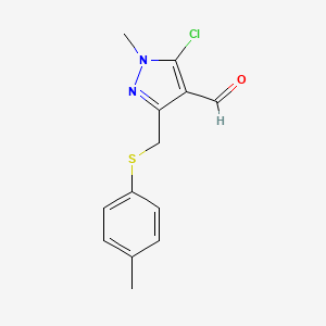 5-Chloro-1-methyl-3-{[(4-methylphenyl)sulfanyl]-methyl}-1H-pyrazole-4-carbaldehyde