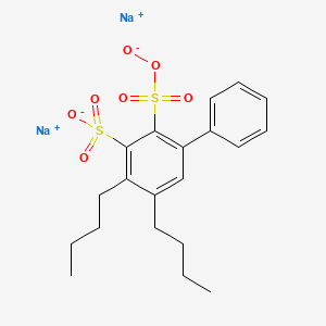 molecular formula C20H24Na2O7S2 B12724195 (1,1'-Biphenyl)disulfonic acid, dibutyl-2-hydroxy-, disodium salt CAS No. 63021-88-5