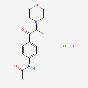 molecular formula C15H21ClN2O3 B12724236 N-(4-(2-(4-Morpholinyl)-1-oxopropyl)phenyl)acetamide monohydrochloride CAS No. 97111-09-6