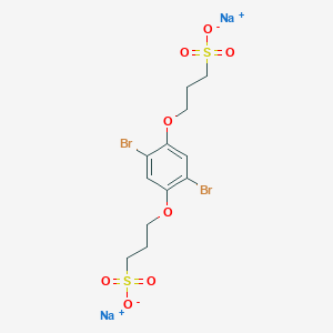 molecular formula C12H14Br2Na2O8S2 B127243 1,4-Dibromo-2,5-bis[3-(sodiosulfo)propoxy]benzene CAS No. 153912-33-5