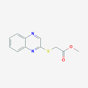 molecular formula C11H10N2O2S B1272431 Methyl 2-(2-quinoxalinylsulfanyl)acetate CAS No. 55338-14-2
