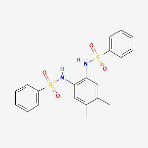 molecular formula C20H20N2O4S2 B12724338 N-[2-(benzenesulfonamido)-4,5-dimethylphenyl]benzenesulfonamide CAS No. 3567-09-7