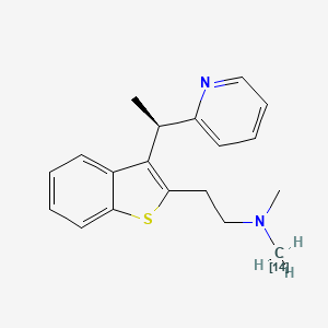 molecular formula C19H22N2S B12724341 N-methyl-N-(114C)methyl-2-[3-[(1R)-1-pyridin-2-ylethyl]-1-benzothiophen-2-yl]ethanamine CAS No. 1190929-42-0