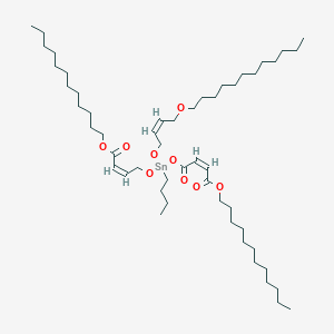 molecular formula C52H96O9Sn B12724359 Dodecyl (Z,Z,Z)-6-butyl-6-((4-(dodecyloxy)-1,4-dioxobut-2-enyl)oxy)-5,7,12-trioxa-6-stannatetracosa-2,9-dienoate CAS No. 62149-82-0