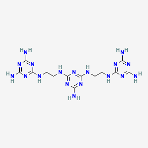 molecular formula C13H22N18 B12724406 N,N'-Bis(2-((4,6-diamino-1,3,5-triazin-2-yl)amino)ethyl)-1,3,5-triazine-2,4,6-triamine CAS No. 78326-97-3