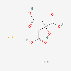 molecular formula C12H10Ca2FeO14 B12724409 Ferrous calcium citrate CAS No. 53684-61-0