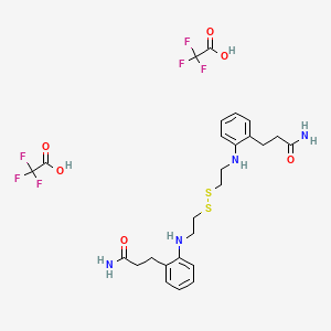 molecular formula C26H32F6N4O6S2 B12724415 N,N'-Bis(phenylalanine)cystamine bis(trifluoroacetate) CAS No. 117507-07-0