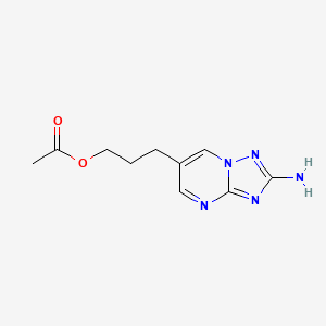 molecular formula C10H13N5O2 B1272443 3-(2-Amino[1,2,4]triazolo[1,5-a]pyrimidin-6-yl)propyl acetate CAS No. 85599-38-8