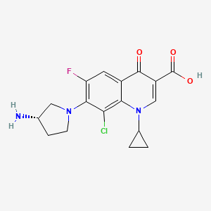 molecular formula C17H17ClFN3O3 B12724453 Clinafloxacin, (S)- CAS No. 133121-47-8