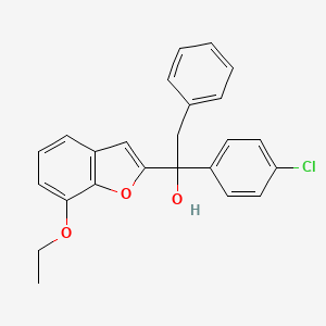 molecular formula C24H21ClO3 B12724481 alpha-(4-Chlorophenyl)-7-ethoxy-alpha-(phenylmethyl)-2-benzofuranmethanol CAS No. 94830-73-6