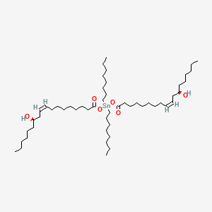 molecular formula C52H100O6Sn B12724482 9-Octadecen-7-ol, 18,18'-((dioctylstannylene)bis(oxy))bis(18-oxo-, (7R,7'R,9Z,9'Z)- CAS No. 61467-81-0