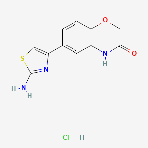 molecular formula C11H10ClN3O2S B1272462 6-(2-amino-1,3-thiazol-4-yl)-2H-1,4-benzoxazin-3(4H)-one hydrochloride CAS No. 1049742-69-9