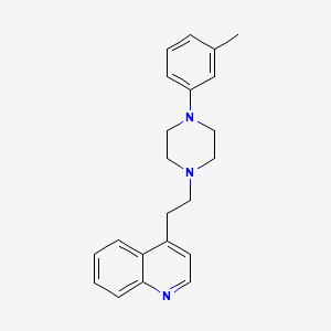 molecular formula C22H25N3 B12724637 Quinoline, 4-(2-(4-(3-methylphenyl)-1-piperazinyl)ethyl)- CAS No. 126921-45-7