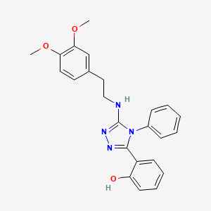 molecular formula C24H24N4O3 B12724690 2-(5-((2-(3,4-Dimethoxyphenyl)ethyl)amino)-4-phenyl-4H-1,2,4-triazol-2-yl)phenol CAS No. 82619-94-1