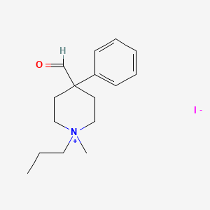 molecular formula C16H24INO B12724756 4-Formyl-1-methyl-4-phenyl-1-propylpiperidinium iodide CAS No. 97595-14-7