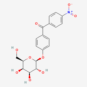 molecular formula C19H19NO9 B12724766 Methanone, (4-(beta-D-galactopyranosyloxy)phenyl)(4-nitrophenyl)- CAS No. 83357-20-4