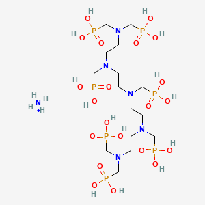 molecular formula C15H48N6O21P7+ B12724896 (((Phosphonomethyl)imino)bis(ethylene((phosphonomethyl)imino)ethylenenitrilobis(methylene)))tetrakisphosphonic acid, ammonium salt CAS No. 84852-22-2