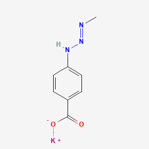 molecular formula C8H8KN3O2 B12724922 p-(3-Methyl-1-triazeno)benzoic acid, potassium salt CAS No. 114482-40-5