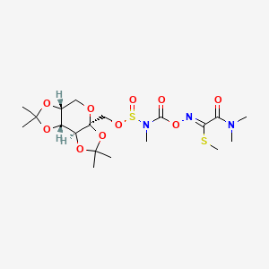 molecular formula C19H31N3O10S2 B12724950 methyl (1Z)-2-(dimethylamino)-N-[methyl-[[(1R,2S,6S,9R)-4,4,11,11-tetramethyl-3,5,7,10,12-pentaoxatricyclo[7.3.0.02,6]dodecan-6-yl]methoxysulfinyl]carbamoyl]oxy-2-oxoethanimidothioate CAS No. 81862-03-5