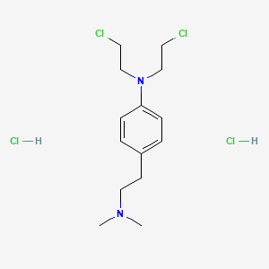 molecular formula C14H24Cl4N2 B12724993 Phenethylamine, p-(bis(2-chloroethyl)amino)-N,N-dimethyl-, dihydrochloride CAS No. 93720-66-2