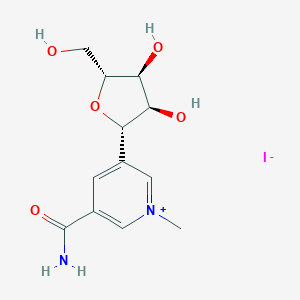 molecular formula C12H17IN2O5 B012725 5-beta-D-Ribofuranosyl-3-(aminocarbonyl)-1-methylpyridinium iodide CAS No. 107325-69-9