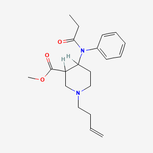 molecular formula C20H28N2O3 B12725018 Methyl 1-(3-butenyl)-4-((1-oxopropyl)phenylamino)-3-piperidinecarboxylate CAS No. 156724-50-4