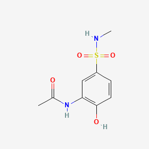 molecular formula C9H12N2O4S B12725041 N-(2-Hydroxy-5-((methylamino)sulphonyl)phenyl)acetamide CAS No. 83763-43-3