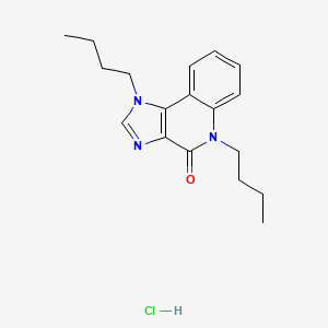 molecular formula C18H24ClN3O B12725042 4H-Imidazo(4,5-c)quinolin-4-one, 1,5-dihydro-1,5-dibutyl-, monohydrochloride CAS No. 133306-10-2