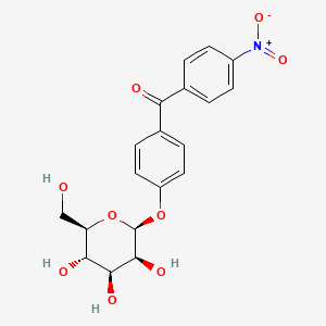 molecular formula C19H19NO9 B12725053 Methanone, (4-(beta-D-mannopyranosyloxy)phenyl)(4-nitrophenyl)- CAS No. 147029-71-8