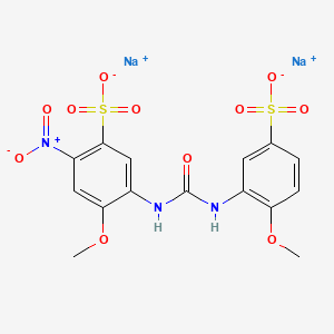 molecular formula C15H13N3Na2O11S2 B12725072 4-Methoxy-5-((((2-methoxy-5-sulphophenyl)amino)carbonyl)amino)-2-nitrobenzenesulphonic acid, sodium salt CAS No. 84787-95-1