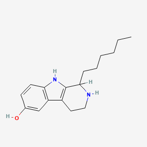 molecular formula C17H24N2O B12725089 1-Hexyl-2,3,4,9-tetrahydro-1H-pyrido(3,4-b)indol-6-ol monohydrochloride CAS No. 87820-22-2