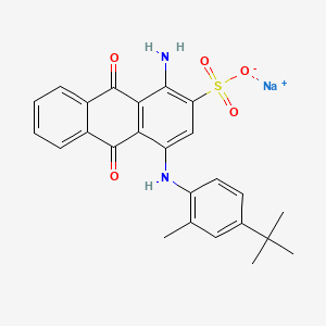 molecular formula C25H23N2NaO5S B12725126 Sodium 1-amino-9,10-dihydro-4-((4-(1,1-dimethylethyl)-2-methylphenyl)amino)-9,10-dioxoanthracene-2-sulphonate CAS No. 70416-82-9