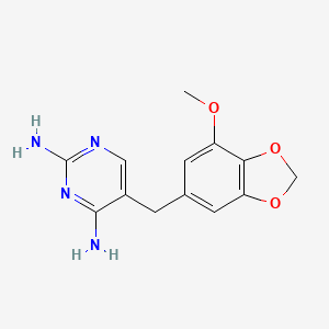 molecular formula C13H14N4O3 B12725164 2,4-Diamino-5-(3-methoxy-4,5-methylenedioxybenzyl)pyrimidine CAS No. 43005-09-0