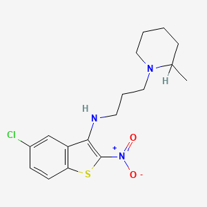 molecular formula C17H22ClN3O2S B12725196 N-(5-Chloro-2-nitrobenzo(b)thien-3-yl)-2-methylpiperidinepropanamine CAS No. 149338-20-5