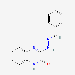 benzenecarbaldehyde N-(3-oxo-3,4-dihydro-2-quinoxalinyl)hydrazone