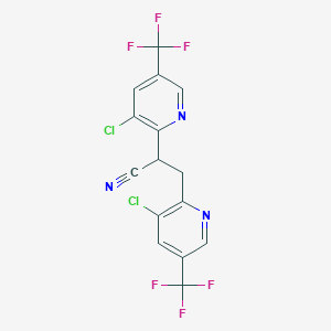 molecular formula C15H7Cl2F6N3 B1272522 2,3-Bis[3-chloro-5-(trifluoromethyl)-2-pyridinyl]propanenitrile CAS No. 246022-09-3