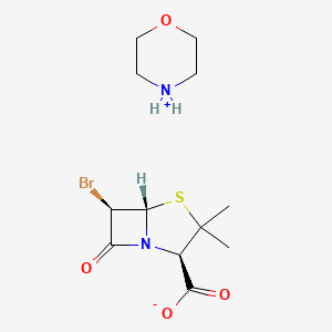 molecular formula C12H19BrN2O4S B12725237 Morpholinium (2S-(2alpha,5alpha,6alpha))-6-bromo-3,3-dimethyl-7-oxo-4-thia-1-azabicyclo(3.2.0)heptane-2-carboxylate CAS No. 94134-67-5