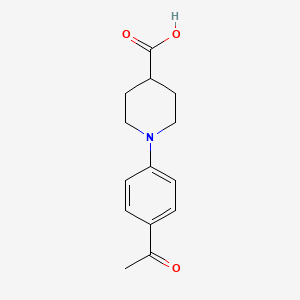 molecular formula C14H17NO3 B1272524 1-(4-acetylphenyl)piperidine-4-carboxylic Acid CAS No. 250713-76-9