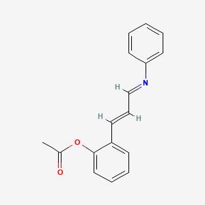 molecular formula C17H15NO2 B12725260 Phenol, 2-(3-(phenylimino)-1-propenyl)-, acetate (ester) CAS No. 96550-66-2