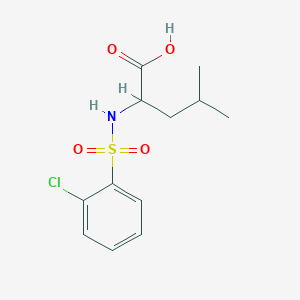 molecular formula C12H16ClNO4S B1272530 2-{[(2-Chlorophenyl)sulfonyl]amino}-4-methylpentanoic acid CAS No. 251097-66-2