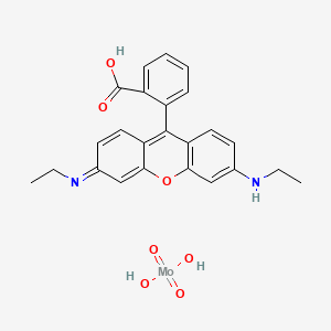 molecular formula C24H24MoN2O7 B12725301 Xanthylium, 9-(2-carboxyphenyl)-3,6-bis(ethylamino)-, molybdate CAS No. 97171-87-4