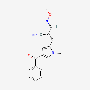 molecular formula C17H15N3O2 B1272532 3-(4-Benzoyl-1-methylpyrrol-2-yl)-2-(methoxyiminomethyl)prop-2-enenitrile 