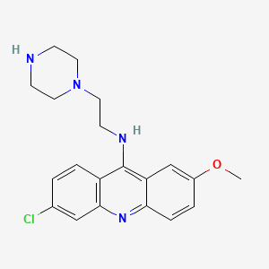 molecular formula C20H23ClN4O B12725391 9-Acridinamine, 6-chloro-2-methoxy-N-(2-(1-piperazinyl)ethyl)- CAS No. 86863-23-2