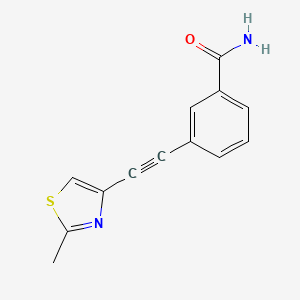 molecular formula C13H10N2OS B12725396 Benzamide, 3-(2-(2-methyl-4-thiazolyl)ethynyl)- CAS No. 878018-63-4