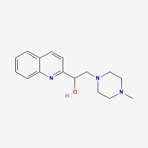 molecular formula C16H21N3O B12725404 alpha-((4-Methyl-1-piperazinyl)methyl)-2-quinolinemethanol CAS No. 126921-33-3