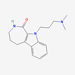 molecular formula C17H23N3O B12725463 Azepino(3,4-b)indol-1(2H)-one, 3,4,5,10-tetrahydro-10-(3-(dimethylamino)propyl)- CAS No. 84298-30-6