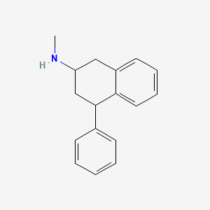 molecular formula C17H19N B12725483 N-Methyl-4-phenyl-1,2,3,4-tetrahydronaphthalen-2-amine CAS No. 61764-60-1
